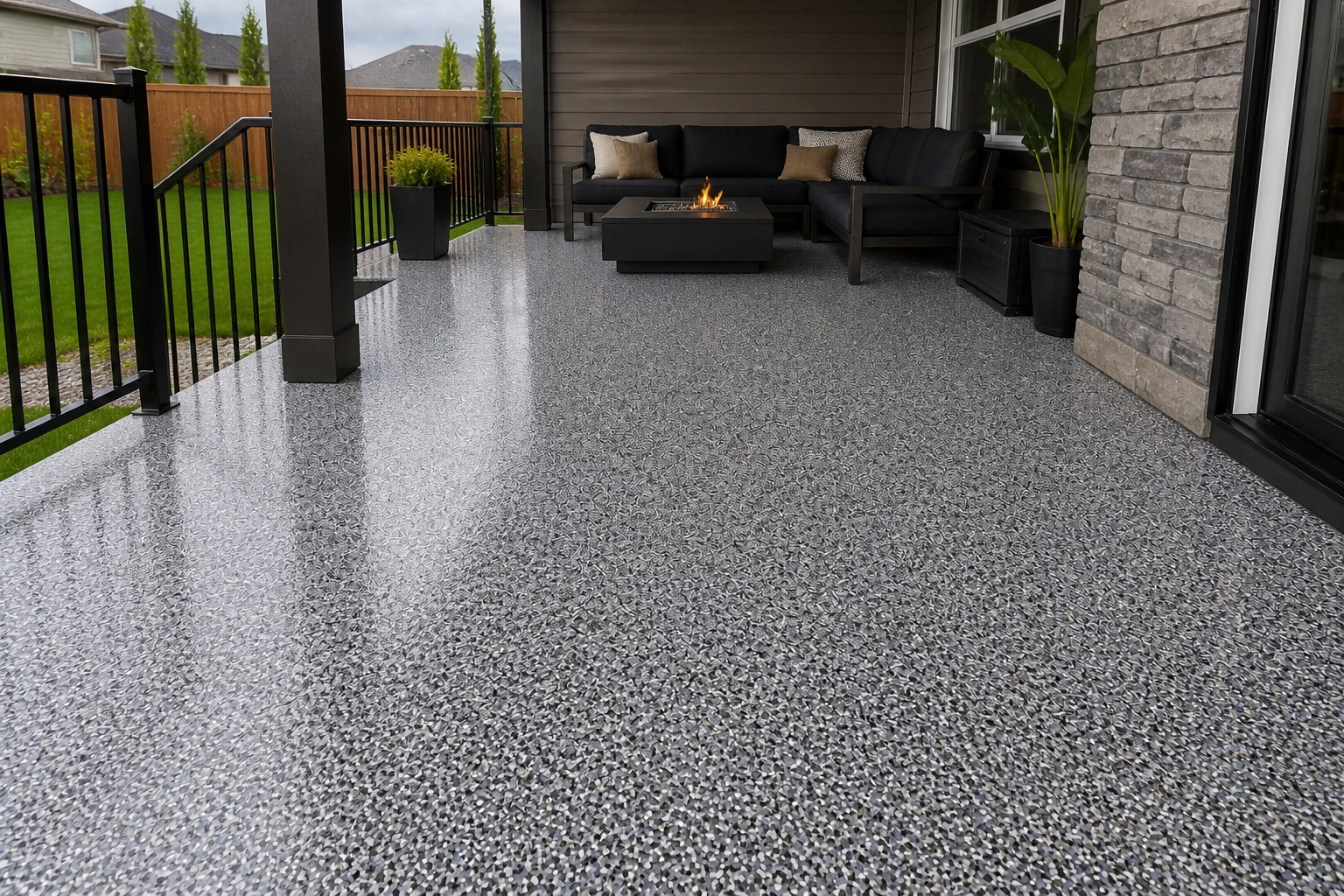 Modern patio flake flooring